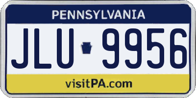 PA license plate JLU9956