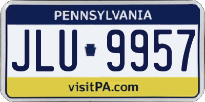 PA license plate JLU9957