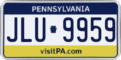 PA license plate JLU9959