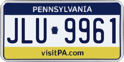 PA license plate JLU9961