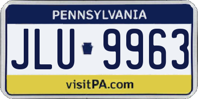PA license plate JLU9963