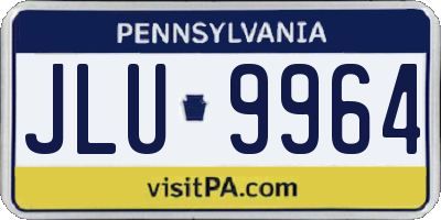 PA license plate JLU9964