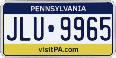 PA license plate JLU9965
