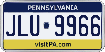 PA license plate JLU9966