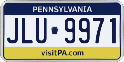 PA license plate JLU9971