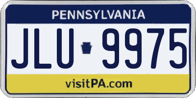 PA license plate JLU9975