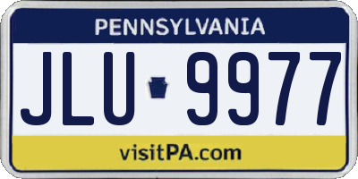 PA license plate JLU9977