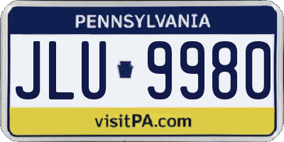 PA license plate JLU9980