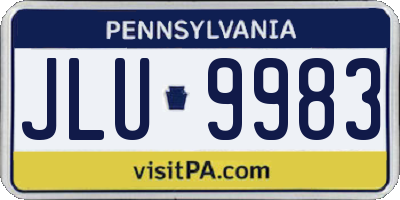 PA license plate JLU9983
