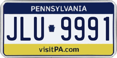 PA license plate JLU9991