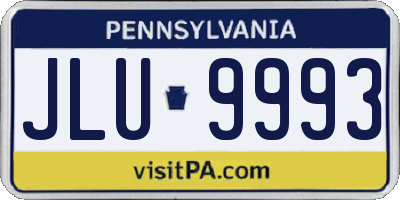 PA license plate JLU9993