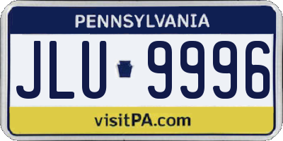 PA license plate JLU9996