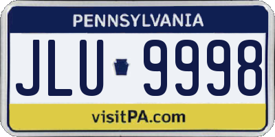 PA license plate JLU9998