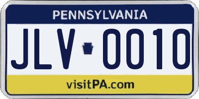 PA license plate JLV0010
