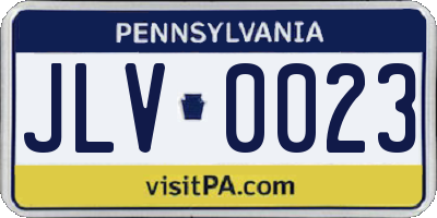 PA license plate JLV0023