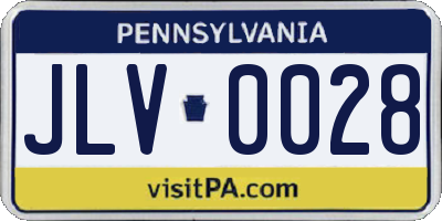 PA license plate JLV0028