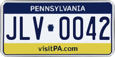 PA license plate JLV0042