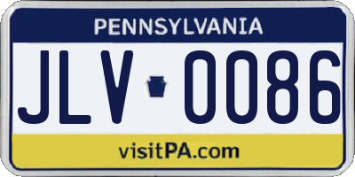 PA license plate JLV0086