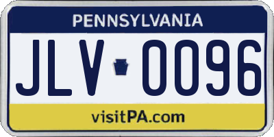 PA license plate JLV0096