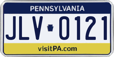 PA license plate JLV0121