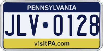 PA license plate JLV0128