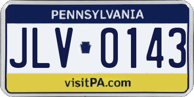 PA license plate JLV0143