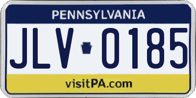 PA license plate JLV0185