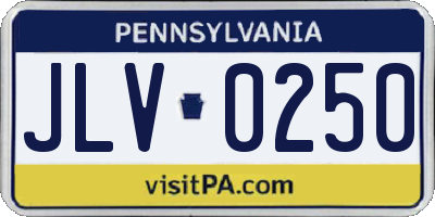 PA license plate JLV0250