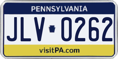 PA license plate JLV0262