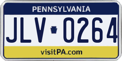 PA license plate JLV0264