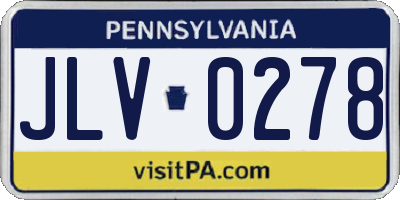 PA license plate JLV0278