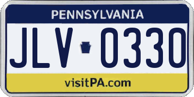 PA license plate JLV0330