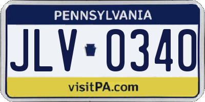 PA license plate JLV0340