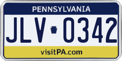 PA license plate JLV0342