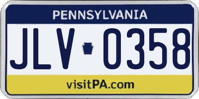 PA license plate JLV0358