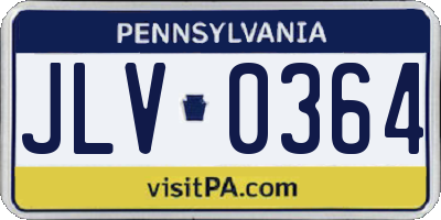 PA license plate JLV0364