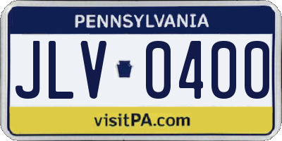 PA license plate JLV0400