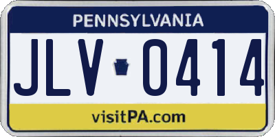 PA license plate JLV0414