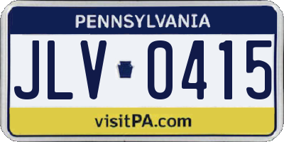 PA license plate JLV0415