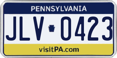 PA license plate JLV0423