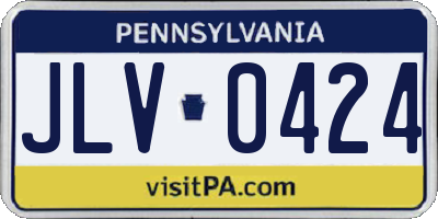 PA license plate JLV0424