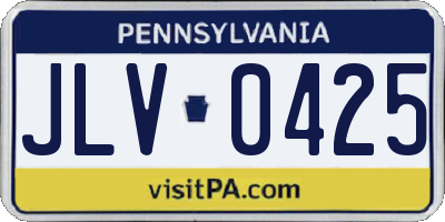 PA license plate JLV0425