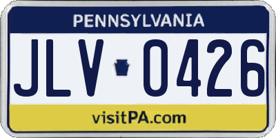PA license plate JLV0426