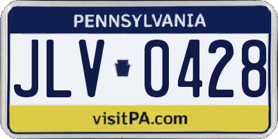 PA license plate JLV0428