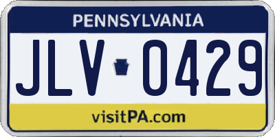PA license plate JLV0429