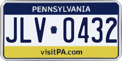 PA license plate JLV0432