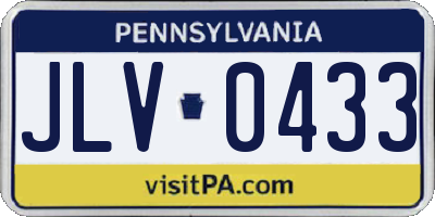 PA license plate JLV0433