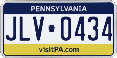 PA license plate JLV0434