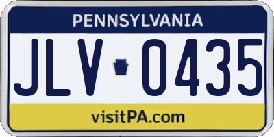 PA license plate JLV0435