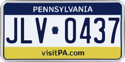 PA license plate JLV0437
